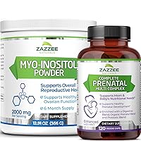 Zazzee Myo-Inositol Powder and Extra Strength Prenatal Multi Complex