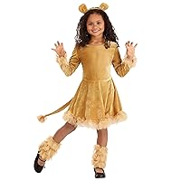 Kids Adorable Lady Lion Costume Dress for Girls Soft and Comfortable Fabric Dress for Halloween or Dress Up Party