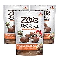 Zoe Zoë Pill Pops for Dogs, Roasted Chicken with Rosemary Recipe, 3 Pack - All Natural Healthy Dog Treats to Hide Medication