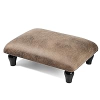 Small Foot Stool Ottoman with Stable Wood Legs Upholstered Footstool Padded Foot Rest Step Stool for High Beds Seat Chair Couch Sofa Patio Bedroom Living Room Office (5.9