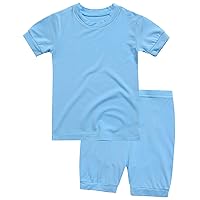 VAENAIT BABY BABY Toddler Kids Girls Boys Sleepwear Pajamas Short Soft Shirring Cool Summer Viscose Pjs 2pcs Set