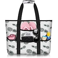 HOMESPON Large Waterproof Beach Bag for Women Sandproof Tote Bag Pool Bag with Zipper and Pockets for Travel Vacation Gym