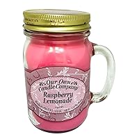 Raspberry Lemonade Scented Mason Jar Candle, 100 Hour Burn Time, Made in The USA - 13 Ounces