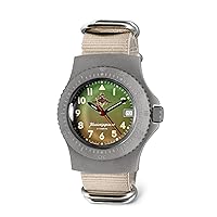 Vostok | Komandirskie Commander Automatic Self-Winding Russian Military Diver Wrist Watch | WR 200 m | Fashion | Business | Casual Men's Watches | Model 280992 Beige Strap
