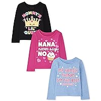 The Children's Place Toddler Girls Long Sleeve Graphic T-Shirt 3-Pack