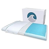 Hyper Slim CarbonBlue Max Cool Gel Memory Foam Pillow for Stomach and Back Sleepers - Thin, Flat Design with Advanced Cooling (2.25-Inch Height, Standard Size)