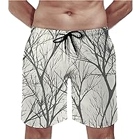 Tree Branch Swim Trunks Quick Dry Summer Beach Swimming Trunks Men's Casual Shorts