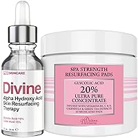 Anti Aging Skin Care Set: Glycolic Acid Peel 30% & Glycolic Resurfacing Pads - This Ultra Potent Duo Will Purify Your Skin & Eliminate Wrinkles, Acne Scarring For an Ultra Clear & Glowing Complexion