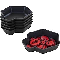 Feldherr SHELL value pack - 6 single-colored token trays for board game accessories, tokens, meeples and other small items, Color:Black