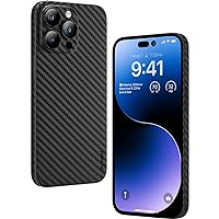 memumi Slim Case for iPhone 15 Pro Carbon Fiber Pattern 0.3 mm Matte Back Cover Compatible with iPhone 15 Pro Ultra Thin Case with Mnimalist Design and Scratch Resistant Black