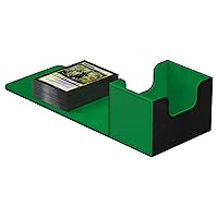 Ultimate Guard Sidewinder Synergy 100+, Deck Box for 100 Double-Sleeved TCG Cards, Black/Green, Magnetic Closure & Microfiber Inner Lining