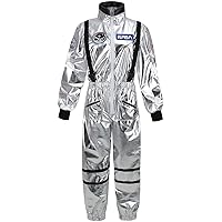 GRAJTCIN Women's Astronaut Costume Adult Silver Space Suit Halloween Spaceman Costume