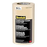 Scotch Contractor Grade Masking Tape, Tan, Tape for General Use, Multi-Surface Adhesive Tape, 0.94 Inches x 60.1 Yards, 9 Rolls