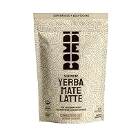 Bombi Organic Yerba Mate Latte - Yerba Mate, Mushroom Superfoods, and Adaptogens | Instant Drink Mix Powder | Clean Energy, Increase Focus, Enhance Mood | Yerba Mate, Oat Milk, Lions Mane Mushroom, and Cordyceps Mushroom | Certified Organic | Vegan | Dairy Free | Gluten Free