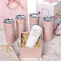 40 and Fabulous Gift Set - 40th Birthday Gift Set - Celebrate in Style with our 40 Party Crew 4-pack and 40 and Fabulous Tumbler - Perfect for Memorable 40th Birthday Party