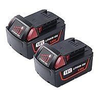 2 Pack 5.0Ah M18 Battery Replacement for Milwaukee M18 Battery, Replacement for Milwaukee M18 Cordless Power Tools 18V XC Lithium Battery 48-11-1852 48-11-1850 48-11-1862 48-11-1812