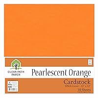 Clear Path Paper - Pearlescent Orange Cardstock - 12 x 12 inch - 105Lb Cover - 10 Sheets