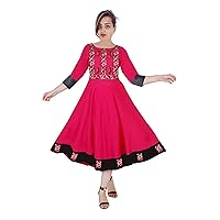 Women Long Dress Embroidered Maxi Dress Bohemian Frock Suit Ethnic Party Wear Tunic Red Plus Size
