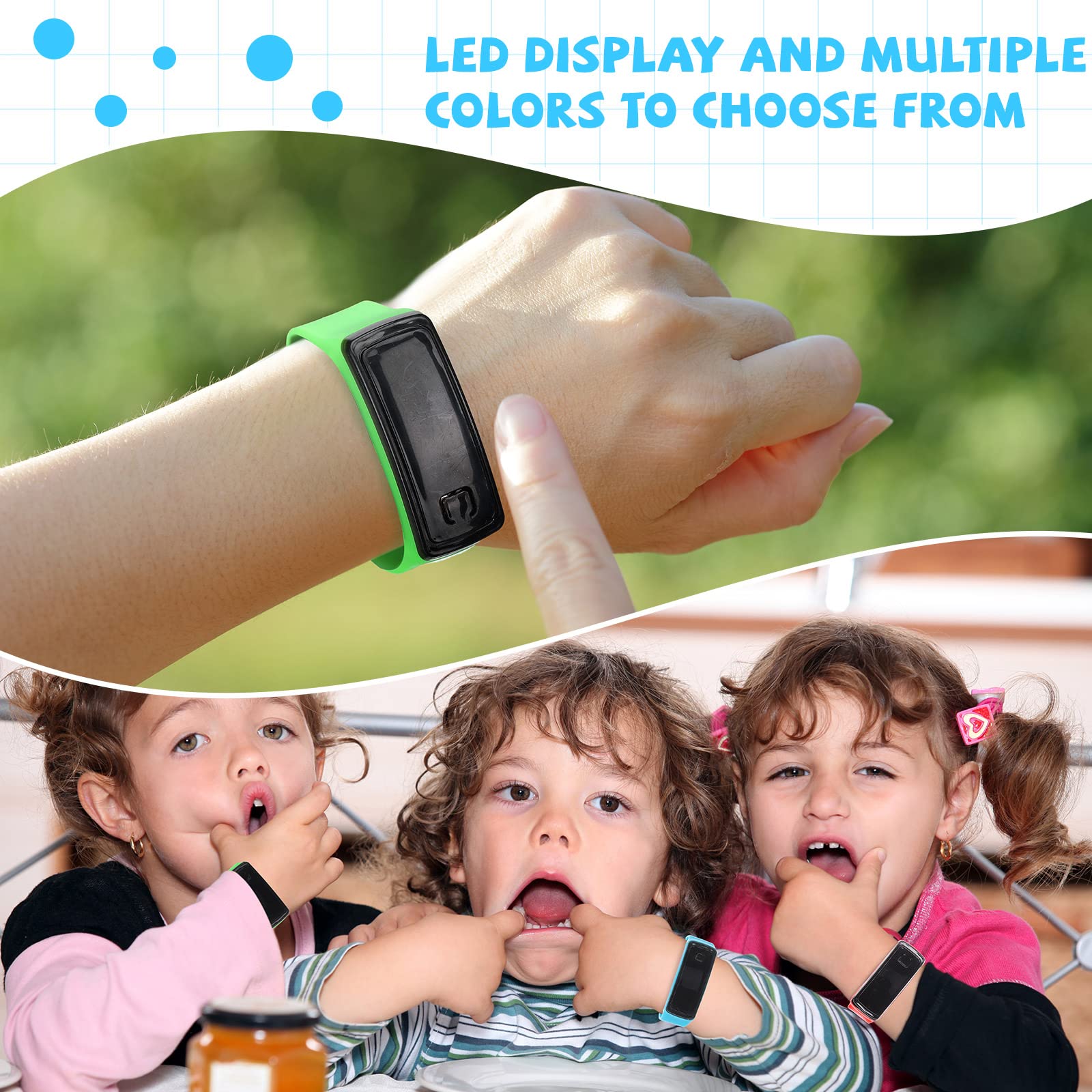 20 Pack Silicone Led Watch Kids Unisex LED Wrist Watch Student Electronic Watches Creative Touch Screen Watch Birthday Party Return Gifts (20 Pack)