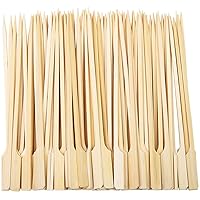 Paddle Skewers100 Pieces Bamboo Barbecue Bamboo Skewers Cocktail Sticks for Barbeque, Kebabs, Burgers, Cocktails, Buffets Party (15cm)