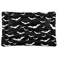 Dog Bed Mat Large Pet Bed Halloween with Bats Washable Anti Slip Bottom Dog Fulffy Comfy Kennel Pad Cat Crate Mat Dog Pet Pad, 18 x 24 Inches