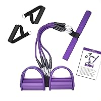 Pedal Resistance Band, 4-Tube Elastic Pull Rope, Sit-up Equipment, Yoga Strap Bodybuilding Expander, Exercise Bands, Fitness Equipment for Abdomen, Waist, Arm, Leg Stretching Slimming Training