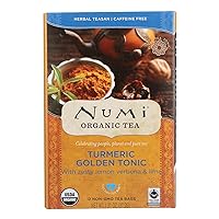 Numi Organic Golden Tonic Turmeric Tea - 12 bags per pack - 6 packs per case.