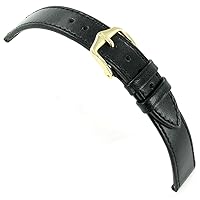 16mm Hirsch Osiris Genuine Leather Lightly Padded Ladies Black Watch Band Strap