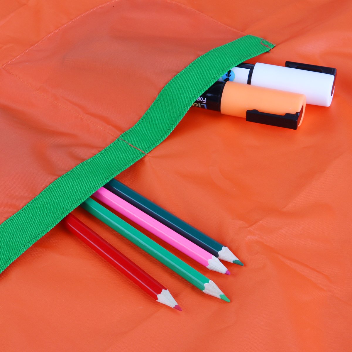 UEETEK Children Kids Waterproof Art Craft Smock Apron for DIY Painting Drawing with Sleevelet(Orange)