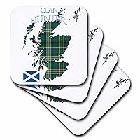 3dRose Contour of Scotland with The Hunter Clan Family Tartan. - Coasters (cst-380027-1)