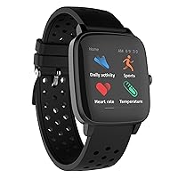 Supersonic SC-175SWT 1.4-inch HD Touch Screen Smartwatch with Body Temperature Monitor, Health Monitoring, 100+ Watch Faces, Multi-Sport Tracking, IP68 Waterproof for Android and iOS iPhone