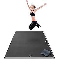 Gorilla Mats Premium Extra Thick Large Exercise Mat – 7' x 4' x 8mm Ultra Durable, Non-Slip, Workout Mat for Instant Home Gym Flooring – Works Great on Any Floor or Carpet – Use With or Without Shoes
