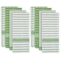 DII Everyday Basic Collection Woven Dishtowel Set, 20x28, Green, 8 Piece