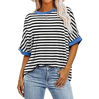 ANRABESS Women's Oversized T Shirts Short Sleeve Crewneck Summer Tops Casual Loose Basic Tee Shirts 2024 Trendy Clothes