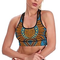 African Print Ankara Women's Tank Top Sports Bra Yoga Workout Vest Sleeveless Athletic Shirts