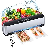 Food-Vacuum-Sealer-Machine - Automatic Sealing System for Food Storage Dry and Wet Food Modes LED Indicator Compact Design 11.8 Inch with 15Pcs Seal Bags Starter Kit