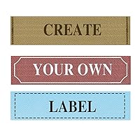 Wunderlabel Personalized Custom Customize Standard Iron on Woven Label with Frame Crafting Ribbons Tag Clothing Sewing Sew Clothes Garment Fabric Material Embroidered Label Labels Tags, 100 Labels