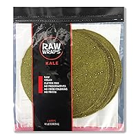 Raw Wraps, Gluten Free, Paleo, and Keto Friendly, Shelf Stable, 5 Wraps per Pack , Vegan, Non-GMO, No Added Salt or Sugar, Yeast Free, Low Carb Tortilla Wraps, Kale Flavor