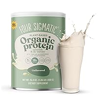 Four Sigmatic Organic Plant-Based Protein Powder Unflavored Protein with Lion’s Mane, Chaga, Cordyceps and More | Clean Vegan Protein Elevated for Brain Function and Immune Support | 16.9 oz