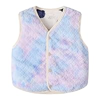 Toddler Kids Baby Winter Coat Warm Jacket Outerwear Reversible Rainbow Thickened Warm Rabbit Velvet Vest