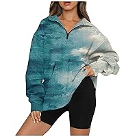 Women Half Zip Sweatshirts Oversized Hoodie Pullover Fleece Y2k Pullover Trendy Fall Outfits Teen Girl Y2k Tops