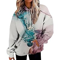 Womens Hoodies Pullover Women's Fashion Daily Versatile Casual V-Neck Long Sleeve Printed Top