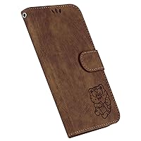 Wallet Case Compatible with Samsung Galaxy A71 5G, Cute Tiger Pattern Leather Flip Phone Protective Cover with Card Slot Holder Kickstand (Brown)