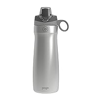 Pogo Vacuum Insulated Stainless Steel Water Bottle with Leak Proof Chug Lid and Silicone Carry Loop - 26oz
