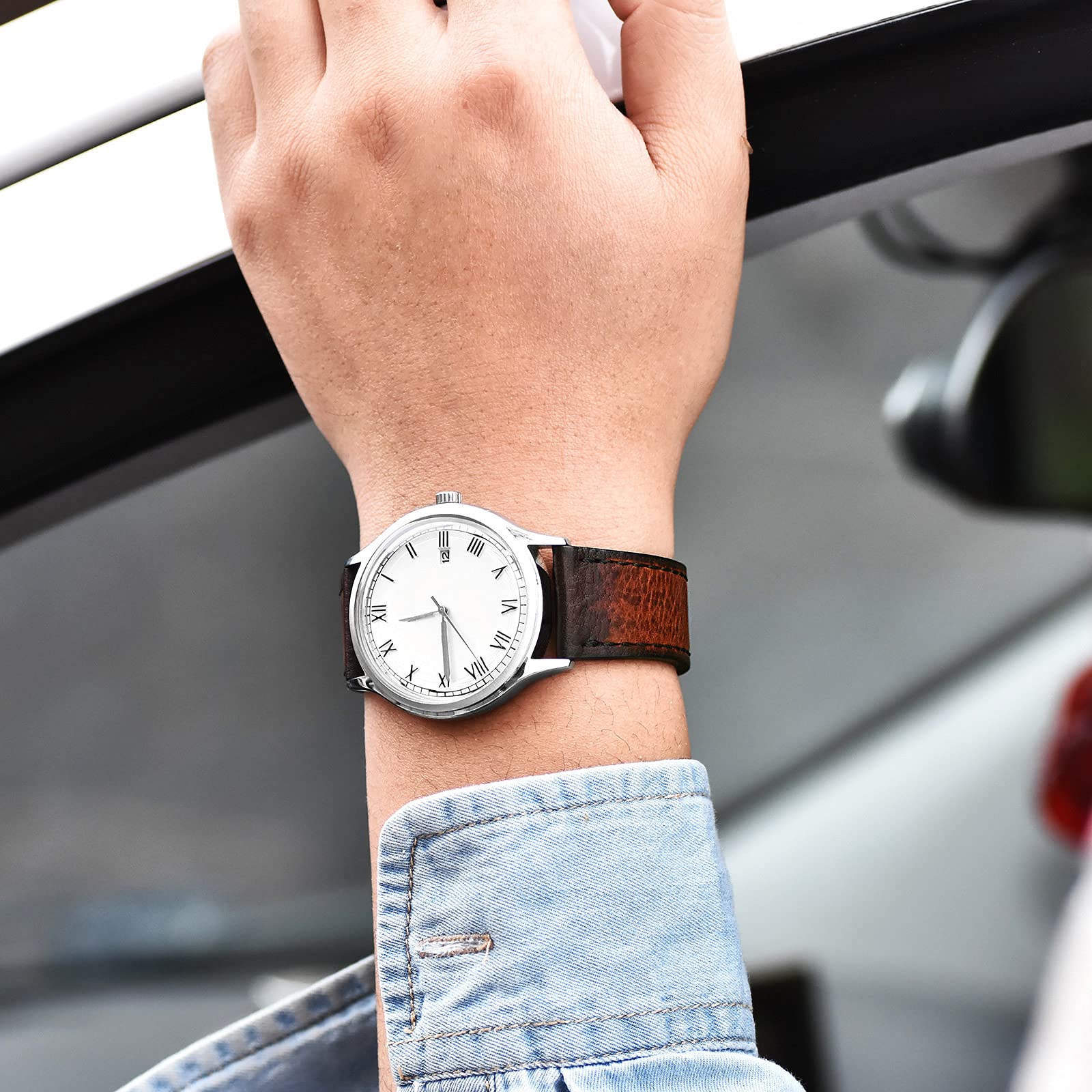 EACHE Quick Release Genuine Leather Watch Band 18mm 20mm 22mm 24mm Handmade Retro Leather Watch Straps For Men Women