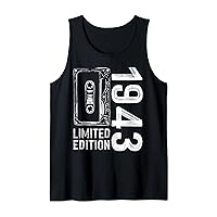 81st Birthday 81 Years Old Vintage 1943 Cassette Tape 80s Tank Top
