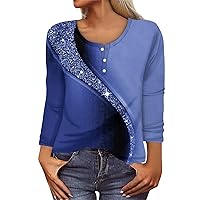 Womens Long Sleeve Tops T-Shirts Button-Down Shirts Long Sleeve Tunic Shirts Casual Loose Crewneck Retro Shirts Floral Blouses for Women Basic Going Out Shirts Tops for Women