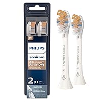 Genuine A3 Premium All-in-One Replacement Toothbrush Heads, 2 Brush Heads, White, HX9092/65