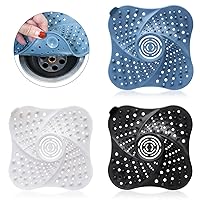 DawnSky Drain Hair Catcher Durable Silicon, 【Upgrade】 Shower Hair Stopper with Suction Cup, Drain Cover Easy to Install and Clean Suit for Bathroom Bathtub and Kitchen 3 Packs
