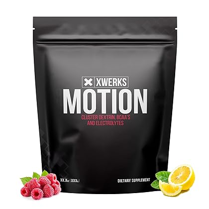 Xwerks Motion BCAA Powder with Cluster Dextrin & Electrolytes - Amino Acids for Hydration + Recovery - Natural Intra and Post Workout Drink for Fast Muscle Recovery - Serving 50 (Raspberry Lemonade)